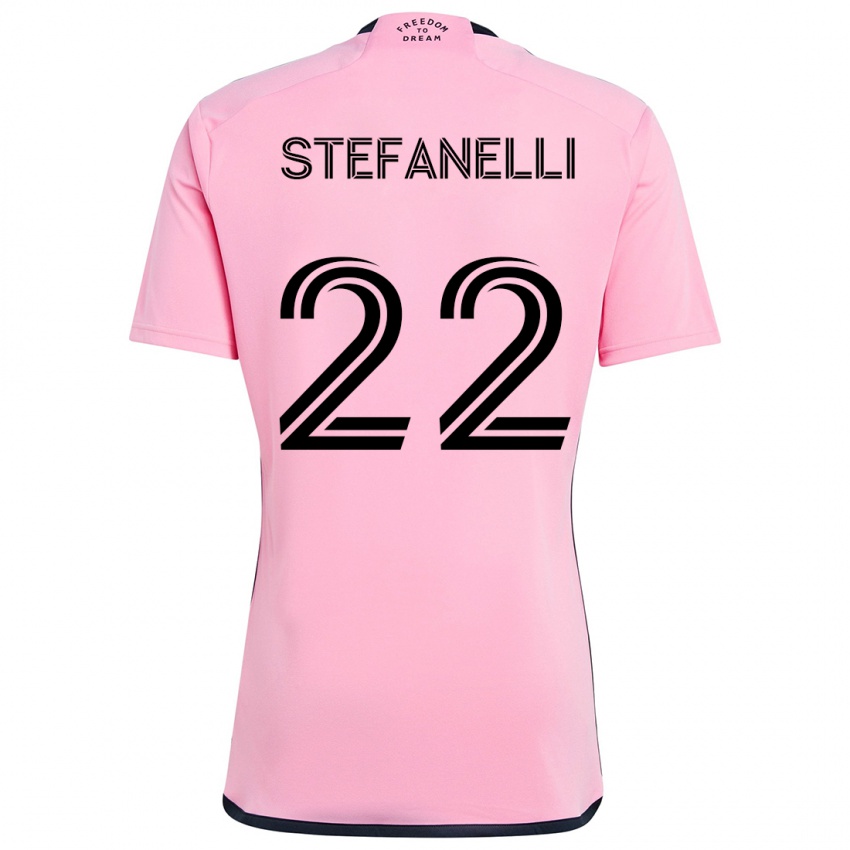 Niño Camiseta Nicolás Stefanelli #22 Rosa 1ª Equipación 2024/25 La Camisa Chile