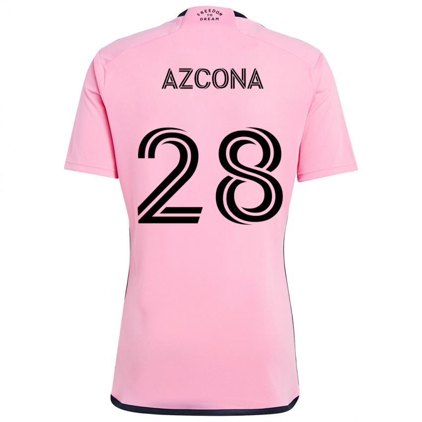 Niño Camiseta Edison Azcona #28 Rosa 1ª Equipación 2024/25 La Camisa Chile