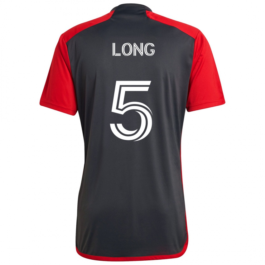 Niño Camiseta Kevin Long #5 Rojo Grayn 1ª Equipación 2024/25 La Camisa Chile