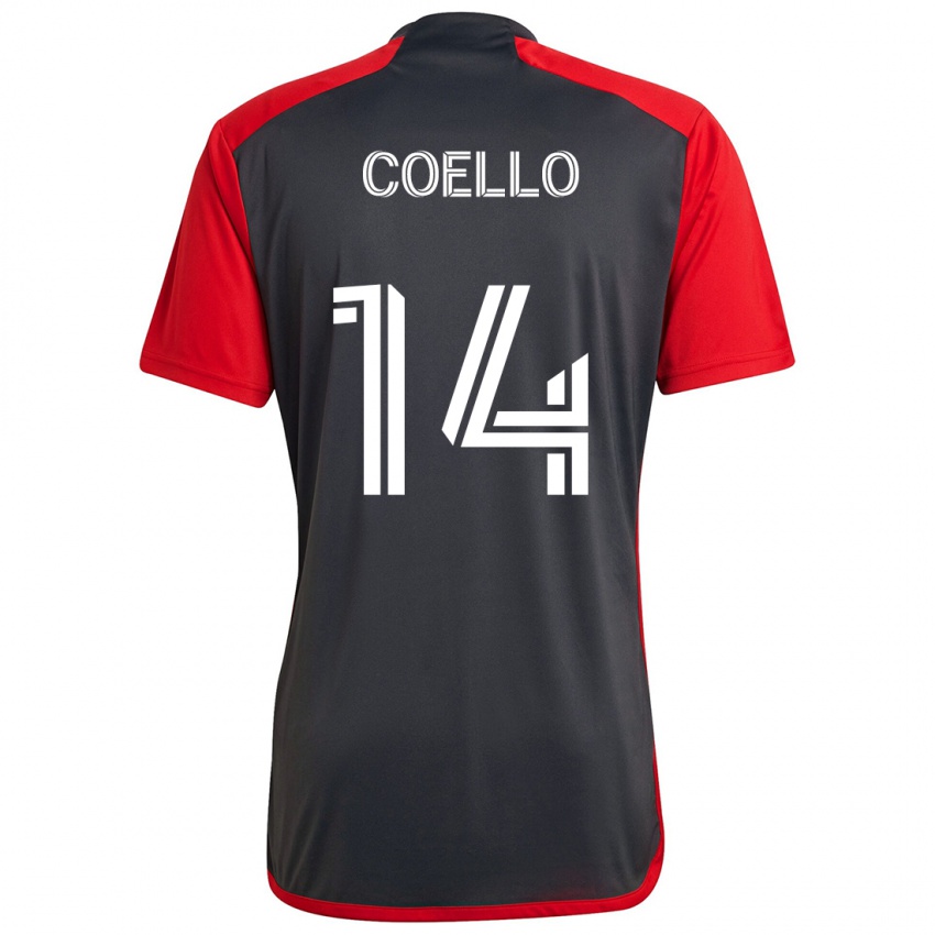 Niño Camiseta Alonso Coello #14 Rojo Grayn 1ª Equipación 2024/25 La Camisa Chile