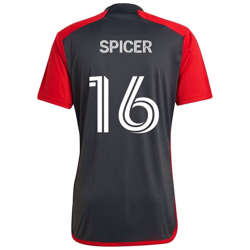 Niño Camiseta Tyrese Spicer #16 Rojo Grayn 1ª Equipación 2024/25 La Camisa Chile