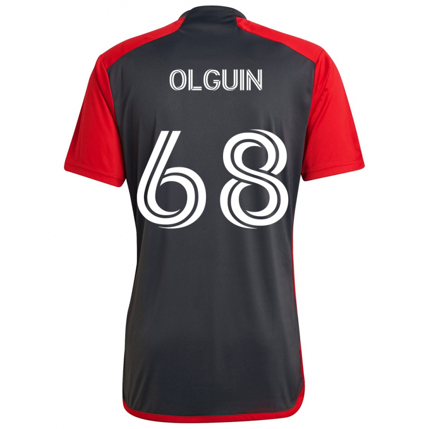 Niño Camiseta Lucas Olguin #68 Rojo Grayn 1ª Equipación 2024/25 La Camisa Chile