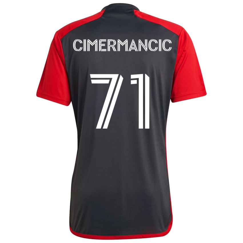 Niño Camiseta Markus Cimermancic #71 Rojo Grayn 1ª Equipación 2024/25 La Camisa Chile