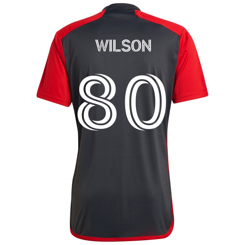 Niño Camiseta Shafique Wilson #80 Rojo Grayn 1ª Equipación 2024/25 La Camisa Chile