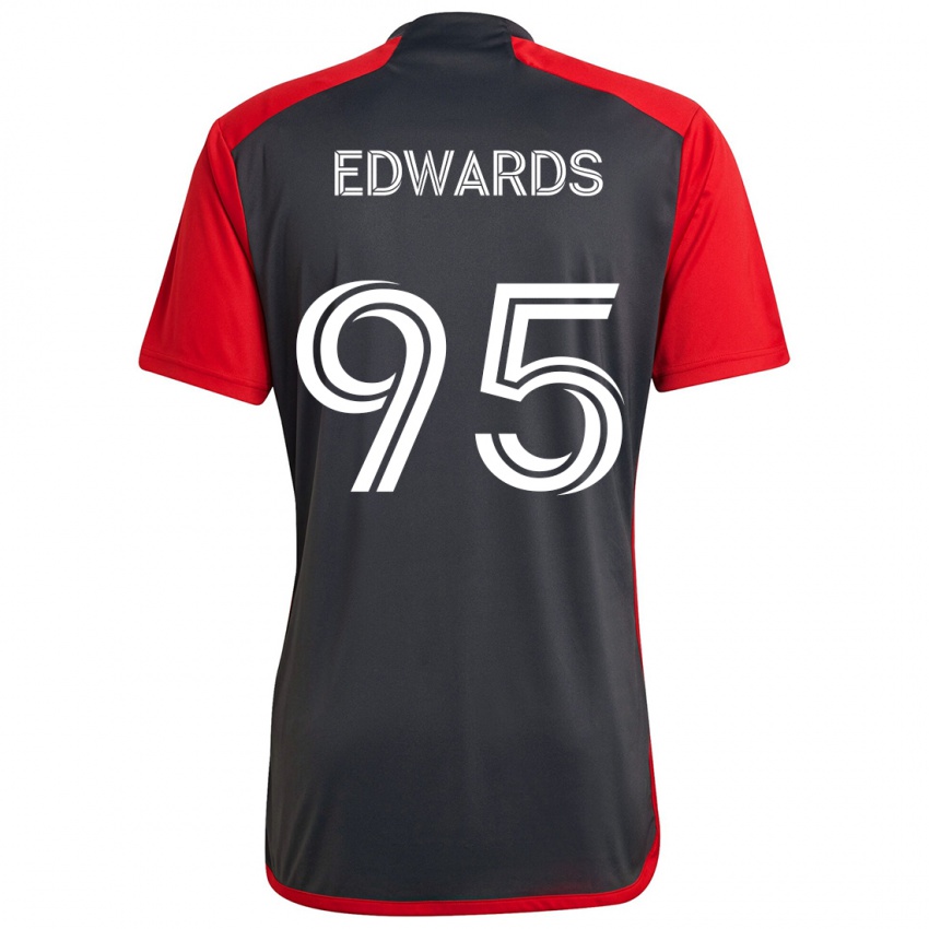 Niño Camiseta Nathaniel Edwards #95 Rojo Grayn 1ª Equipación 2024/25 La Camisa Chile