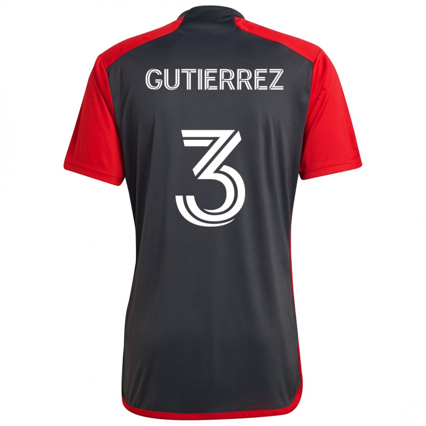 Niño Camiseta Cristián Gutiérrez #3 Rojo Grayn 1ª Equipación 2024/25 La Camisa Chile