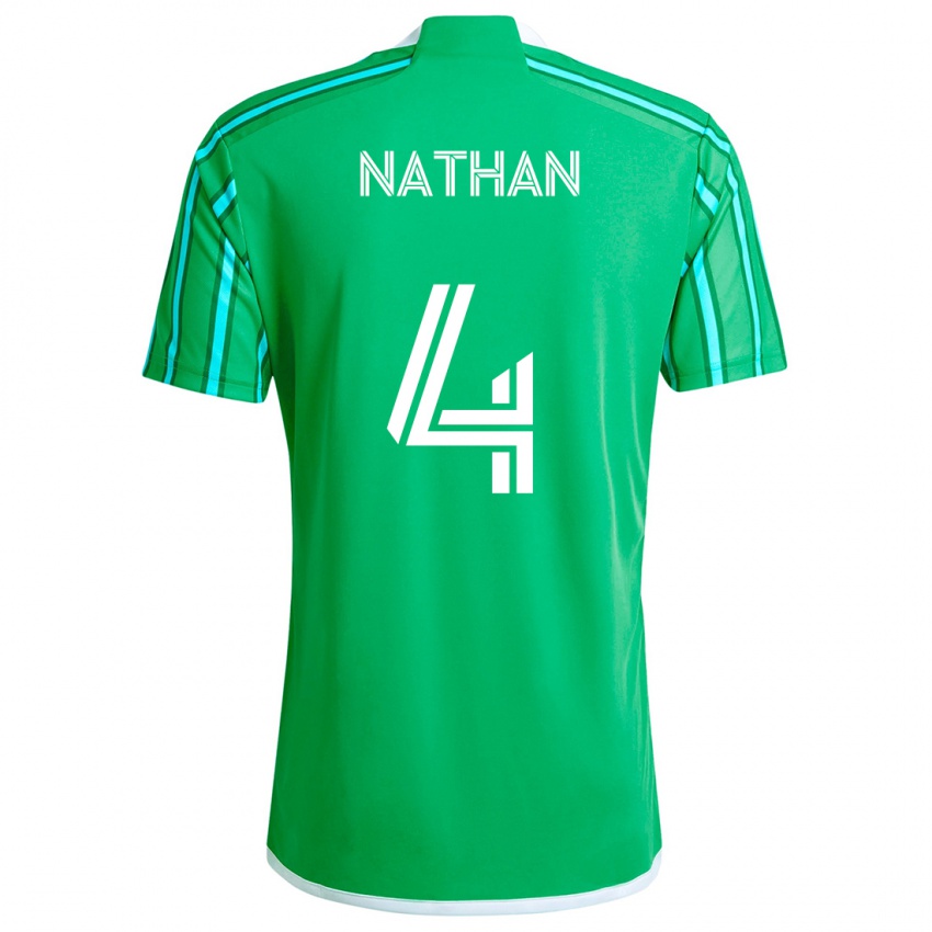 Niño Camiseta Nathan #4 Verde Blanco 1ª Equipación 2024/25 La Camisa Chile