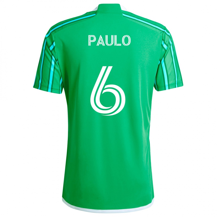 Niño Camiseta João Paulo #6 Verde Blanco 1ª Equipación 2024/25 La Camisa Chile