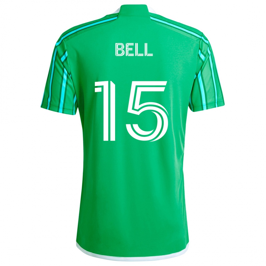 Niño Camiseta Jon Bell #15 Verde Blanco 1ª Equipación 2024/25 La Camisa Chile