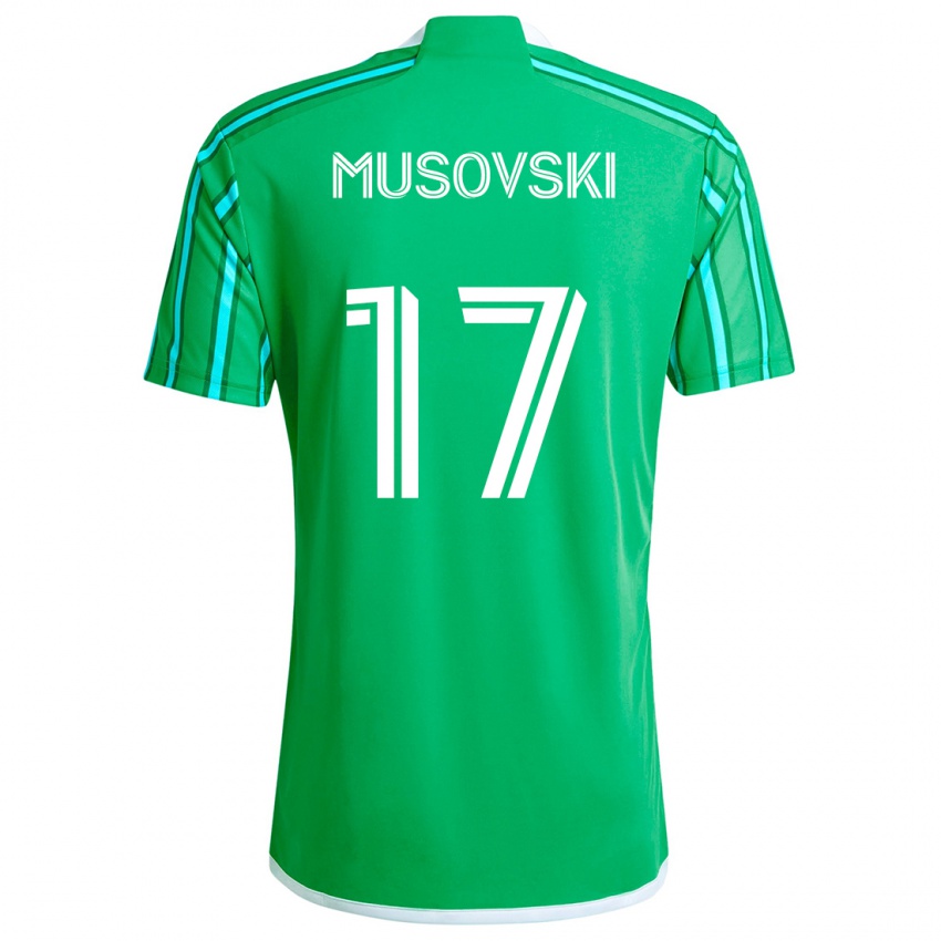 Niño Camiseta Danny Musovski #17 Verde Blanco 1ª Equipación 2024/25 La Camisa Chile