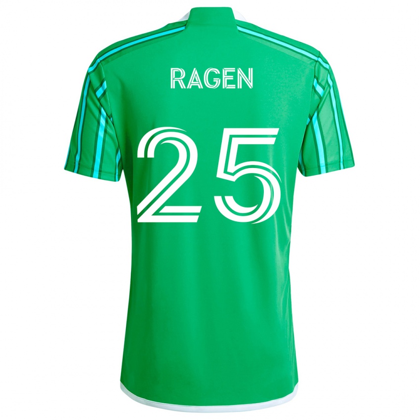 Niño Camiseta Jackson Ragen #25 Verde Blanco 1ª Equipación 2024/25 La Camisa Chile