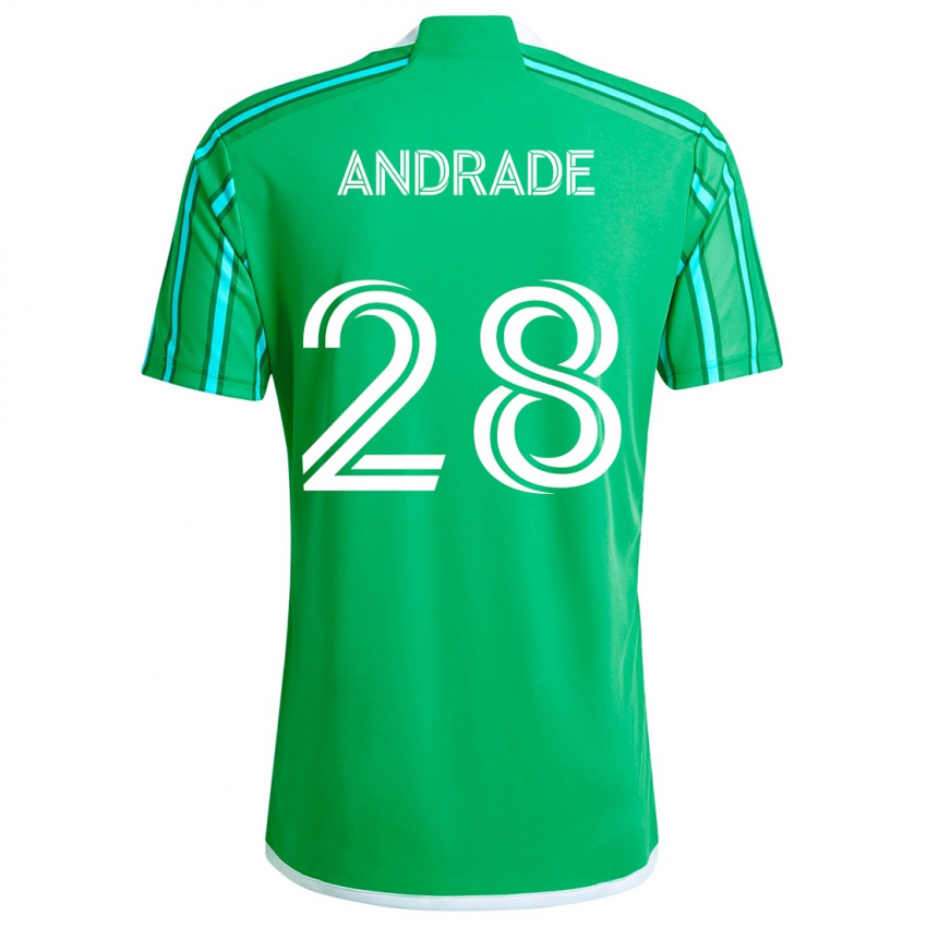 Niño Camiseta Yeimar Gómez Andrade #28 Verde Blanco 1ª Equipación 2024/25 La Camisa Chile