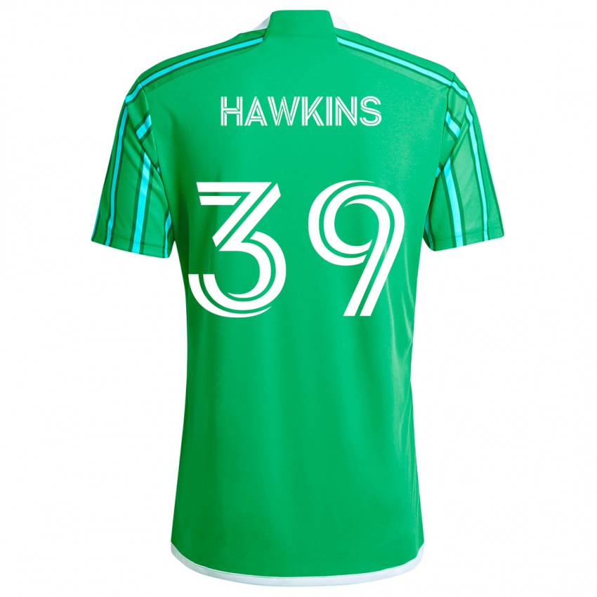 Niño Camiseta Stuart Hawkins #39 Verde Blanco 1ª Equipación 2024/25 La Camisa Chile