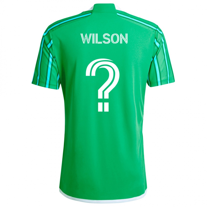 Niño Camiseta Trevor Wilson #0 Verde Blanco 1ª Equipación 2024/25 La Camisa Chile