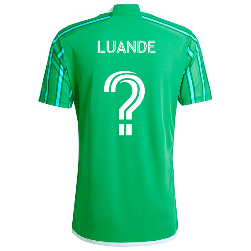 Niño Camiseta Michael Luande #0 Verde Blanco 1ª Equipación 2024/25 La Camisa Chile