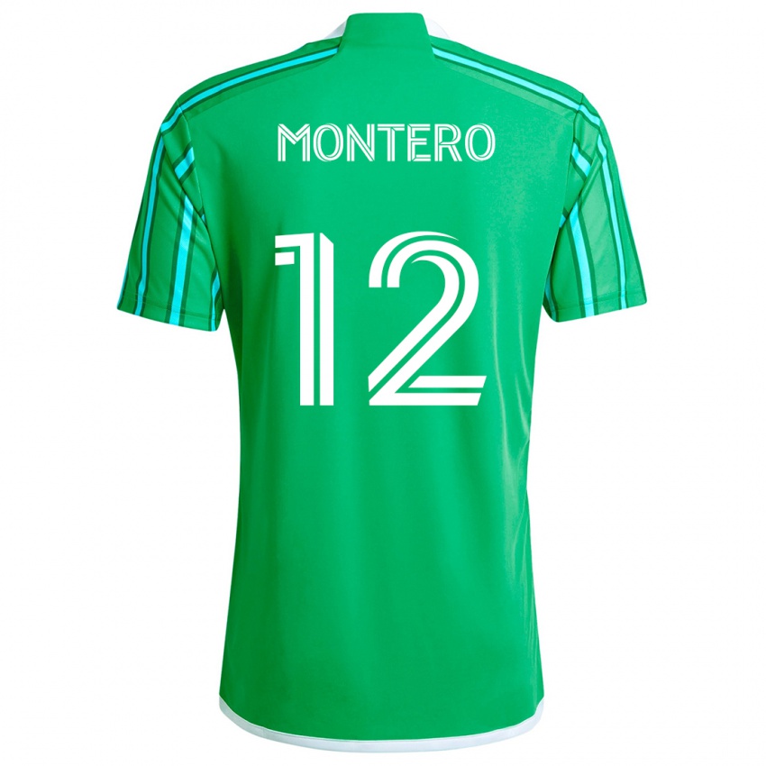 Niño Camiseta Fredy Montero #12 Verde Blanco 1ª Equipación 2024/25 La Camisa Chile