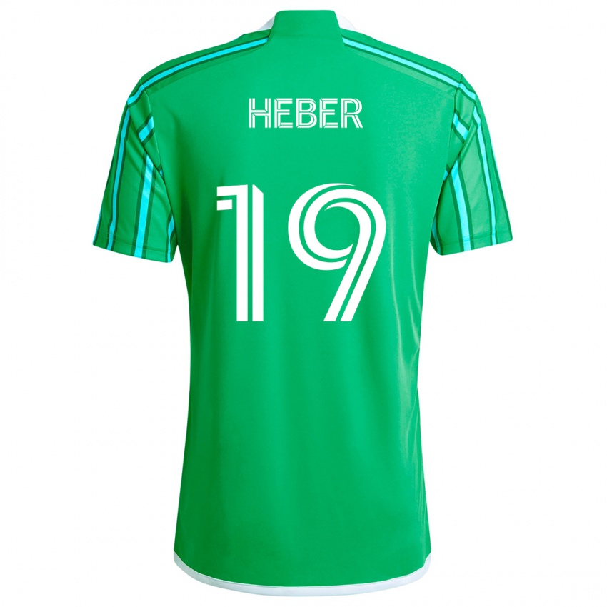 Niño Camiseta Héber #19 Verde Blanco 1ª Equipación 2024/25 La Camisa Chile