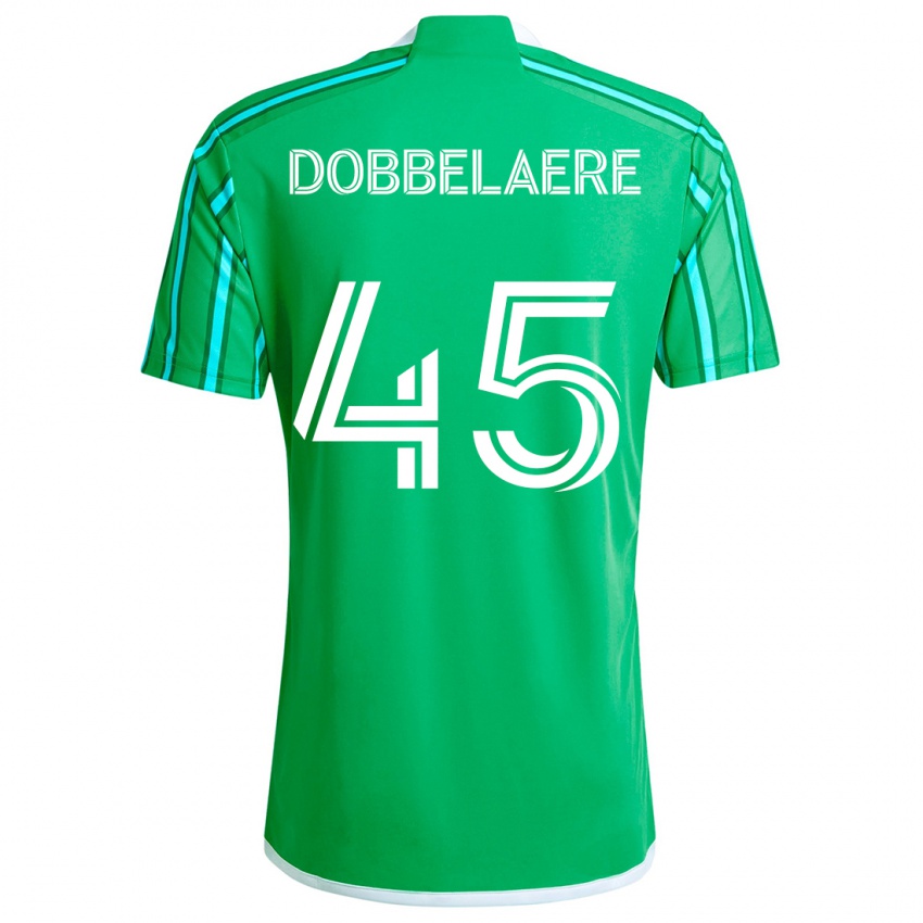 Niño Camiseta Ethan Dobbelaere #45 Verde Blanco 1ª Equipación 2024/25 La Camisa Chile