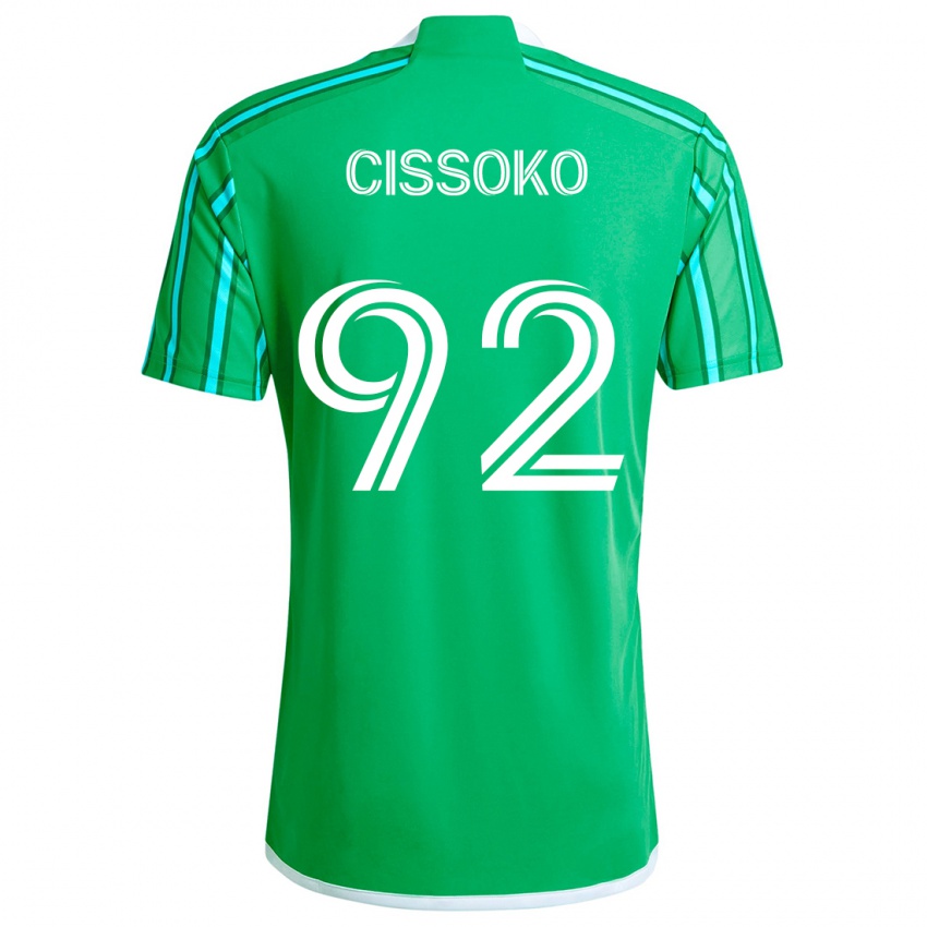 Niño Camiseta Abdoulaye Cissoko #92 Verde Blanco 1ª Equipación 2024/25 La Camisa Chile