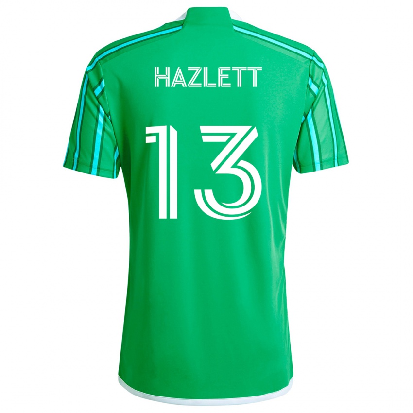 Niño Camiseta Kimberly Hazlett #13 Verde Blanco 1ª Equipación 2024/25 La Camisa Chile