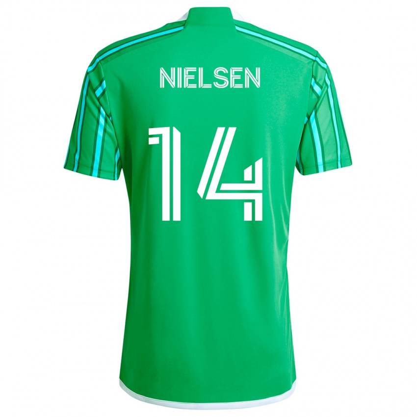 Niño Camiseta Taylor Nielsen #14 Verde Blanco 1ª Equipación 2024/25 La Camisa Chile