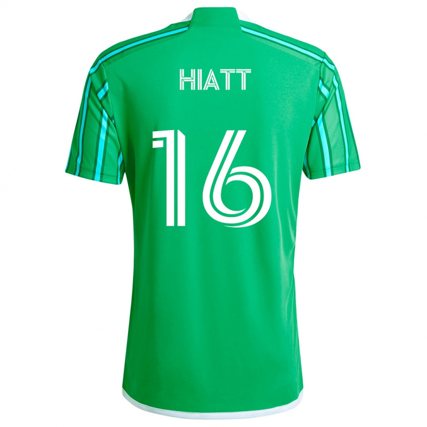 Niño Camiseta Samantha Hiatt #16 Verde Blanco 1ª Equipación 2024/25 La Camisa Chile