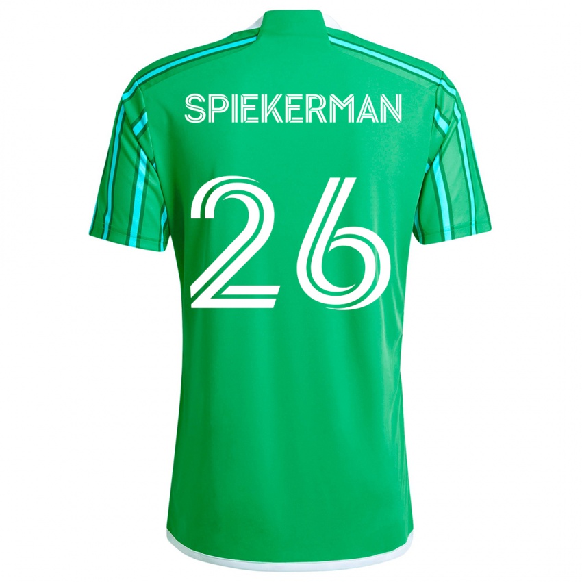 Niño Camiseta Stephanie Spiekerman #26 Verde Blanco 1ª Equipación 2024/25 La Camisa Chile