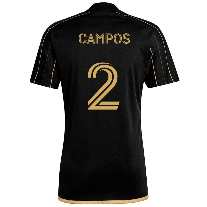 Niño Camiseta Omar Campos #2 Oro Negro 1ª Equipación 2024/25 La Camisa Chile