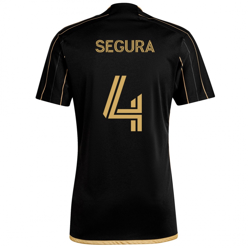 Niño Camiseta Eddie Segura #4 Oro Negro 1ª Equipación 2024/25 La Camisa Chile