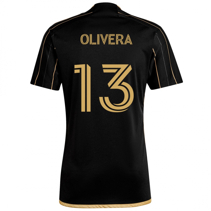 Niño Camiseta Cristian Olivera #13 Oro Negro 1ª Equipación 2024/25 La Camisa Chile