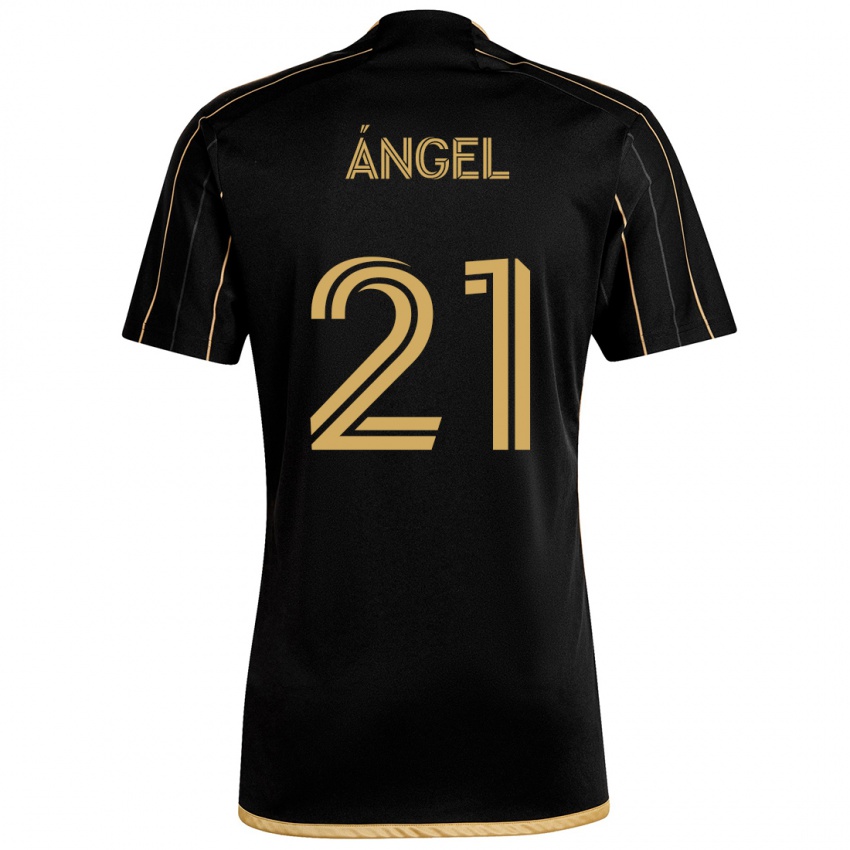 Niño Camiseta Tomás Ángel #21 Oro Negro 1ª Equipación 2024/25 La Camisa Chile