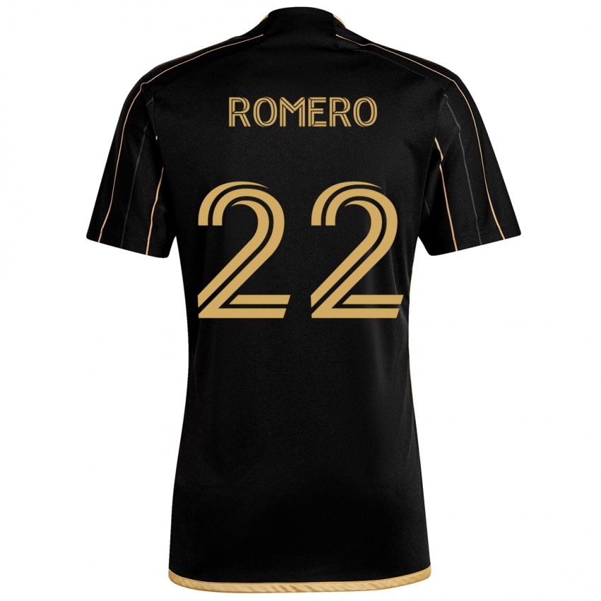 Niño Camiseta Abraham Romero #22 Oro Negro 1ª Equipación 2024/25 La Camisa Chile