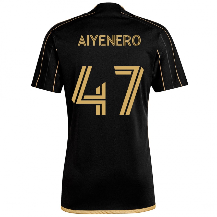 Niño Camiseta Marius Aiyenero #47 Oro Negro 1ª Equipación 2024/25 La Camisa Chile