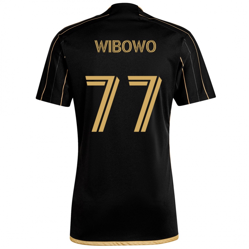 Niño Camiseta Adrian Wibowo #77 Oro Negro 1ª Equipación 2024/25 La Camisa Chile