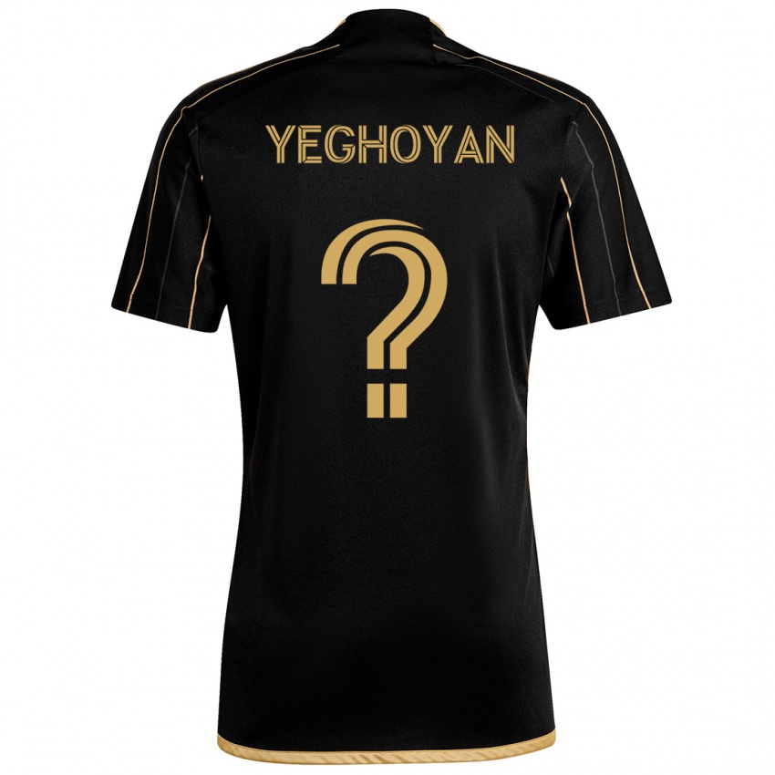 Niño Camiseta David Yeghoyan #0 Oro Negro 1ª Equipación 2024/25 La Camisa Chile