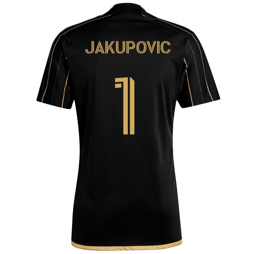 Niño Camiseta Eldin Jakupović #1 Oro Negro 1ª Equipación 2024/25 La Camisa Chile