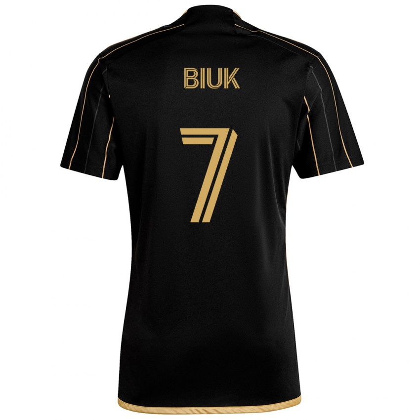 Niño Camiseta Stipe Biuk #7 Oro Negro 1ª Equipación 2024/25 La Camisa Chile