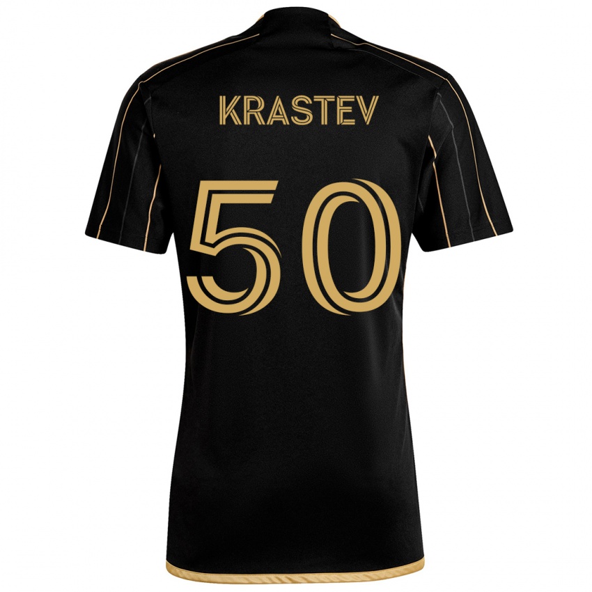 Niño Camiseta Filip Krastev #50 Oro Negro 1ª Equipación 2024/25 La Camisa Chile