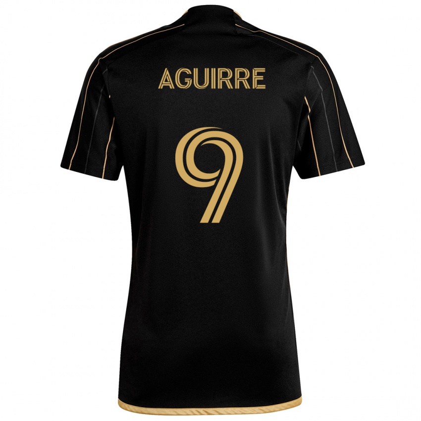 Niño Camiseta Dustin Aguirre #9 Oro Negro 1ª Equipación 2024/25 La Camisa Chile