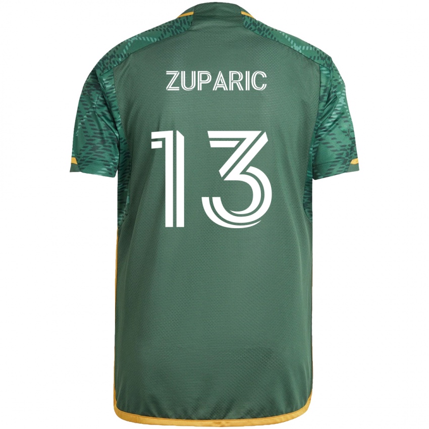 Niño Camiseta Dario Zuparic #13 Verde Naranja 1ª Equipación 2024/25 La Camisa Chile