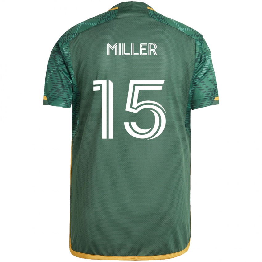 Niño Camiseta Eric Miller #15 Verde Naranja 1ª Equipación 2024/25 La Camisa Chile