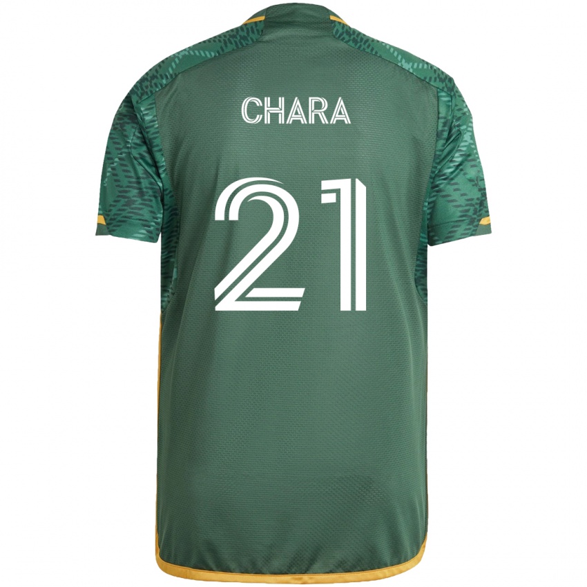 Niño Camiseta Diego Chará #21 Verde Naranja 1ª Equipación 2024/25 La Camisa Chile