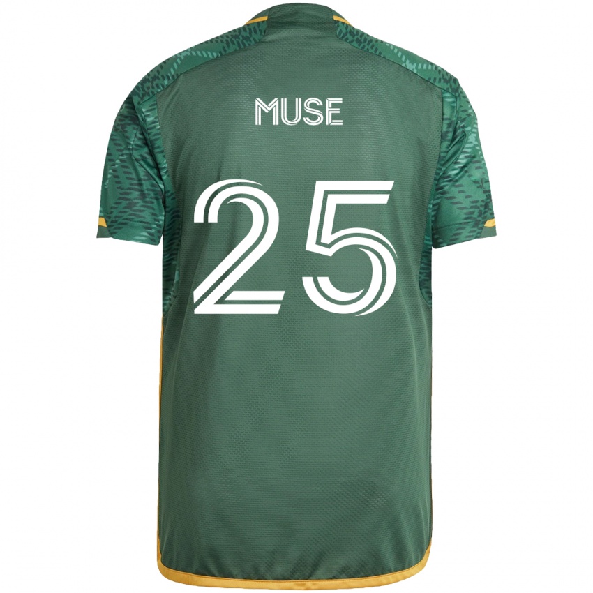 Niño Camiseta Trey Muse #25 Verde Naranja 1ª Equipación 2024/25 La Camisa Chile