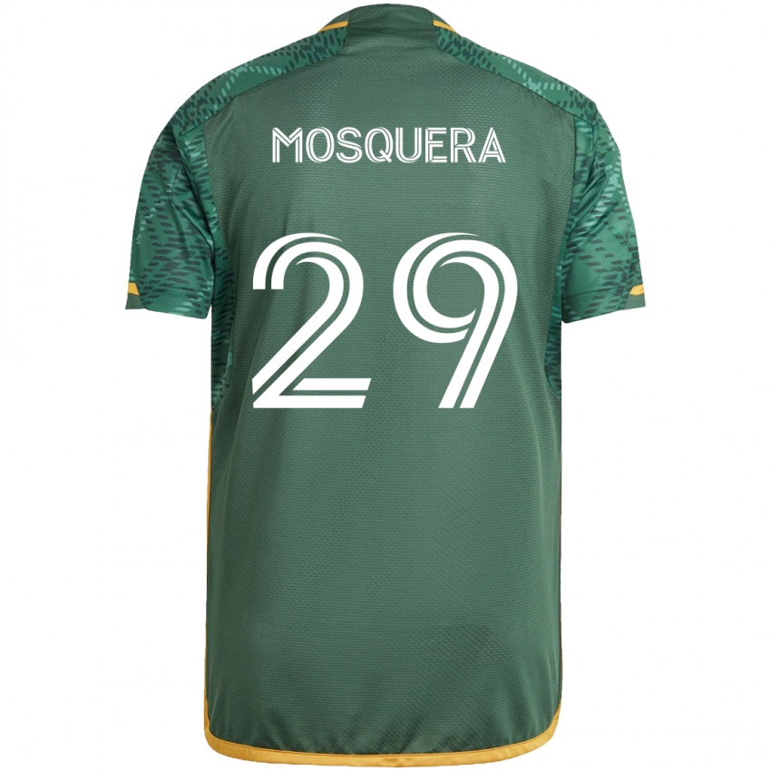 Niño Camiseta Juan David Mosquera #29 Verde Naranja 1ª Equipación 2024/25 La Camisa Chile