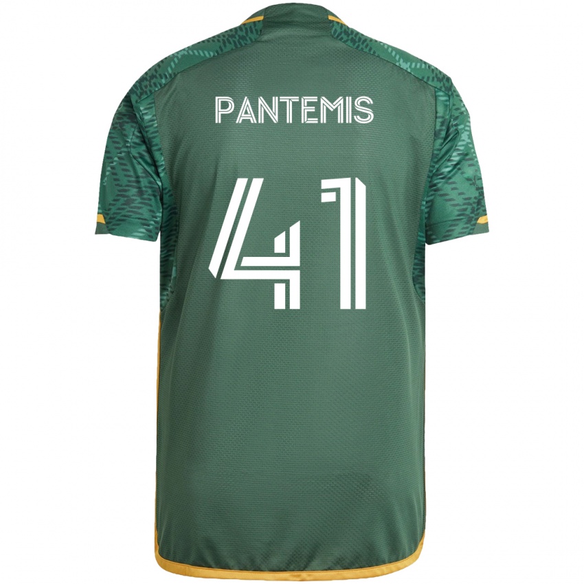 Niño Camiseta James Pantemis #41 Verde Naranja 1ª Equipación 2024/25 La Camisa Chile