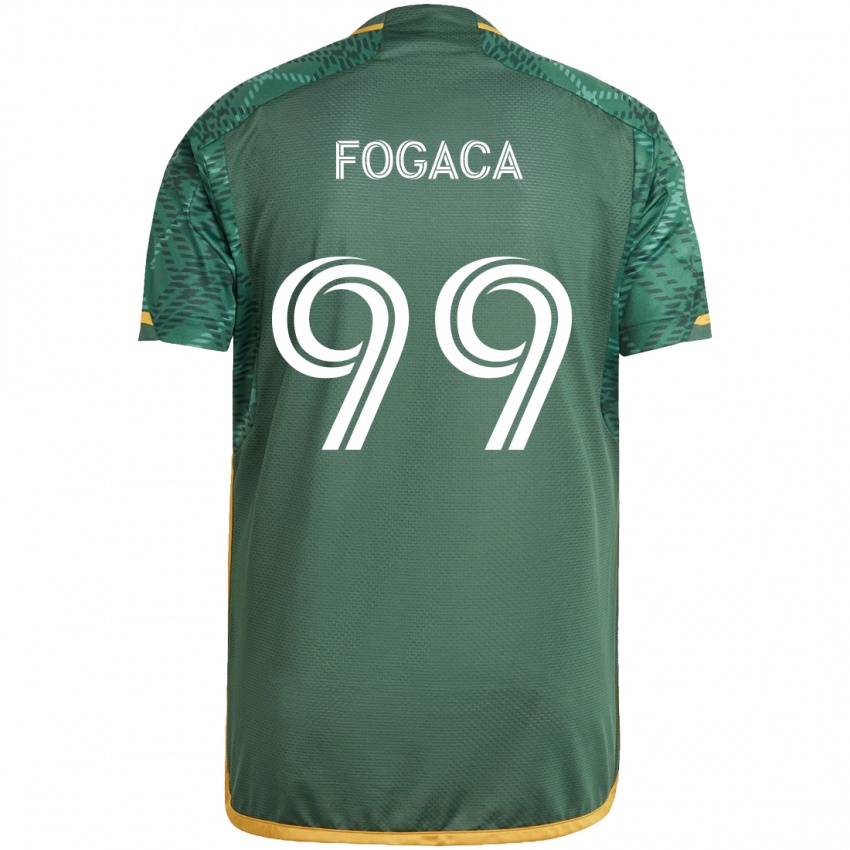 Niño Camiseta Nathan Fogaça #99 Verde Naranja 1ª Equipación 2024/25 La Camisa Chile