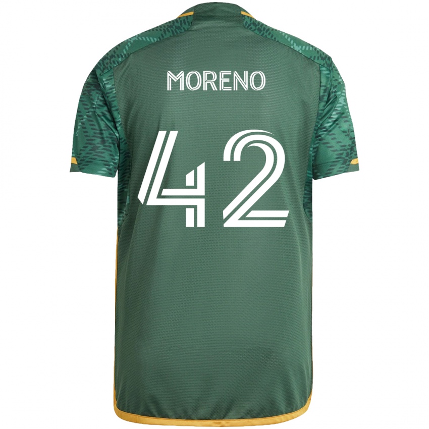 Niño Camiseta Alexis Moreno #42 Verde Naranja 1ª Equipación 2024/25 La Camisa Chile