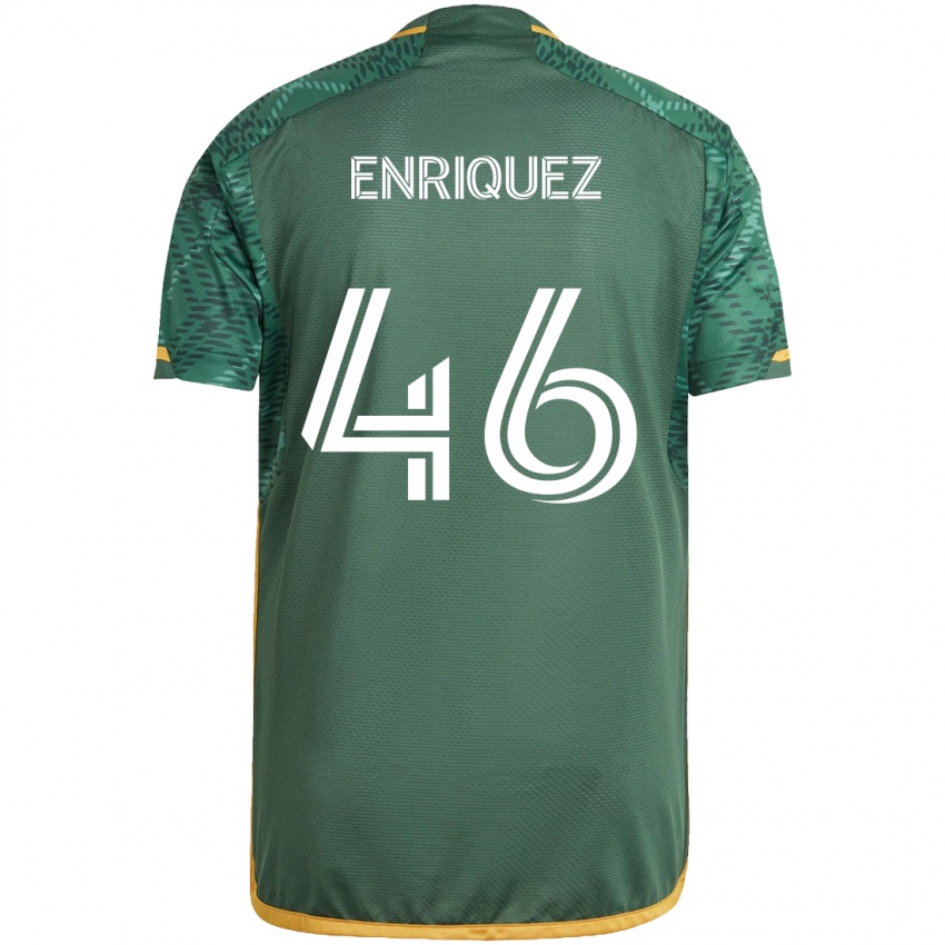 Niño Camiseta Victor Enriquez #46 Verde Naranja 1ª Equipación 2024/25 La Camisa Chile