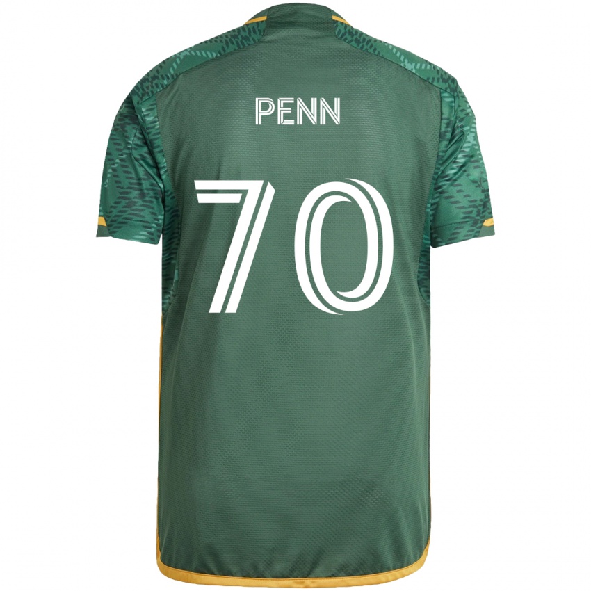 Niño Camiseta Josh Penn #70 Verde Naranja 1ª Equipación 2024/25 La Camisa Chile