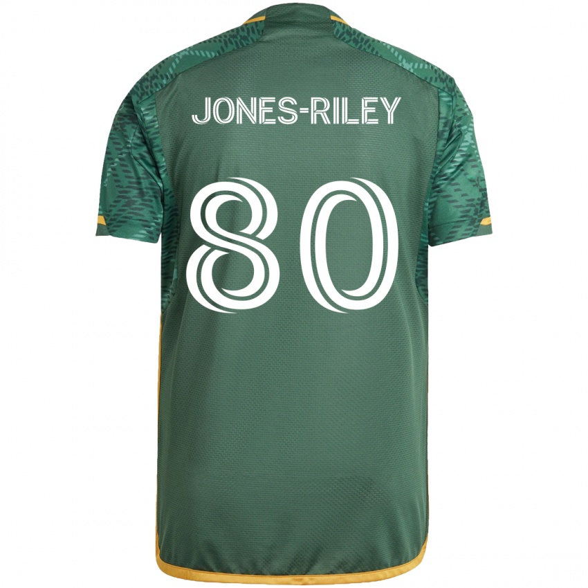 Niño Camiseta Jaden Jones-Riley #80 Verde Naranja 1ª Equipación 2024/25 La Camisa Chile